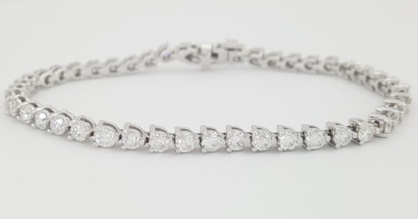 Neil Lane Round Diamond Straight Line Tennis Bracelet 5 ct 14K White Gold 7"