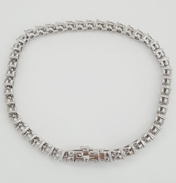 Neil Lane Round Diamond Straight Line Tennis Bracelet 5 ct 14K White Gold 7"