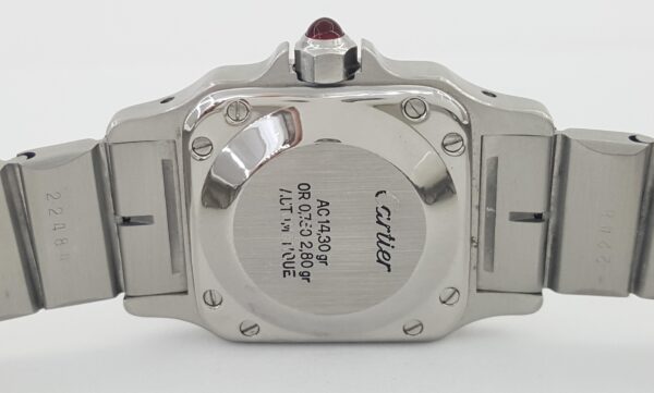 Cartier Santos Carree Small Burgundy Dial Automatic Women's 18k & SS Watch 24mm