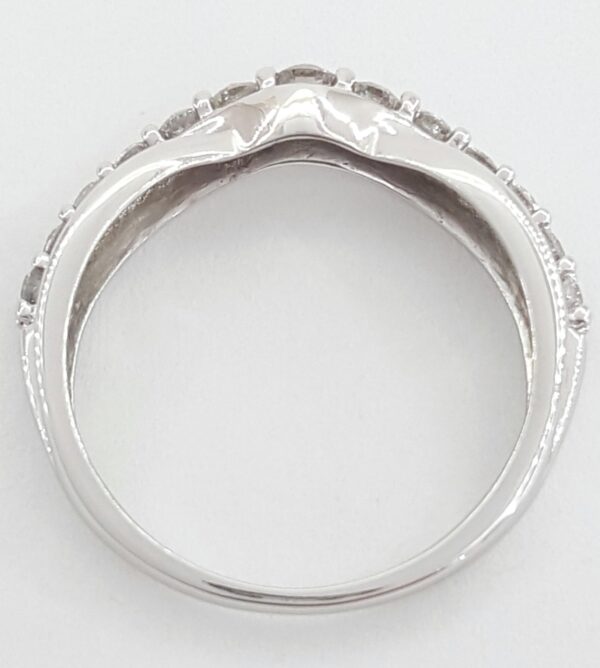 Half Circle Round Diamond Curve Wedding Band Ring 0.5 ct 14k White Gold 4.5mm