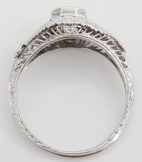 Vintage Art Deco Diamond Engagement Ring 0.3 ct 18k White Gold