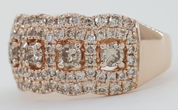 LeVian Chocolate & Nude Diamond Ring Band 1.5 ct 14K Rose Gold Retail $3.5K