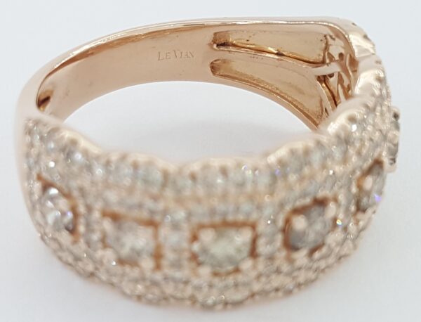 LeVian Chocolate & Nude Diamond Ring Band 1.5 ct 14K Rose Gold Retail $3.5K