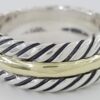 David Yurman Cable Classic 14k Yellow Gold 925 Sterling Silver Ring 9.2mm