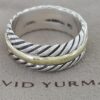David Yurman Cable Classic 14k Yellow Gold 925 Sterling Silver Ring 9.2mm