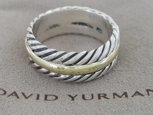 David Yurman Cable Classic 14k Yellow Gold 925 Sterling Silver Ring 9.2mm
