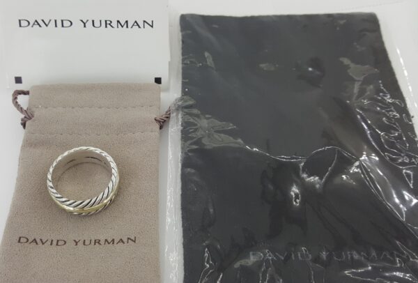 David Yurman Cable Classic 14k Yellow Gold 925 Sterling Silver Ring 9.2mm