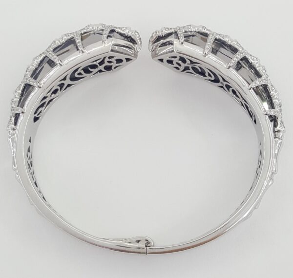 Stephen Webster Verne Sushi Hematite Diamond Bangle Bracelet 18K W Gold 2.1 ct