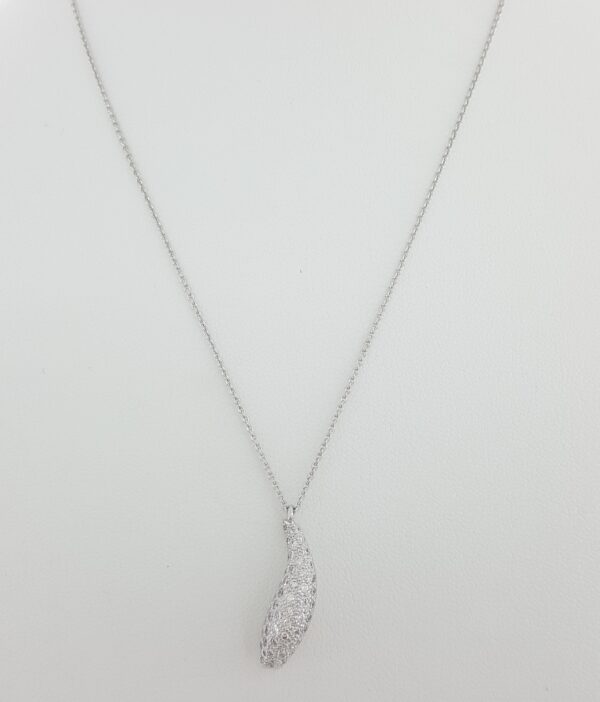 Tiffany & Co Frank Gehry Diamond Pave Fish Necklace 24.3 mm 0.75 ct 18k Gold