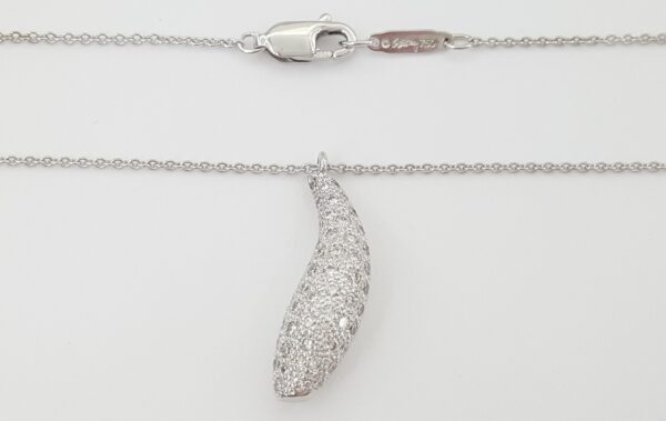 Tiffany & Co Frank Gehry Diamond Pave Fish Necklace 24.3 mm 0.75 ct 18k Gold