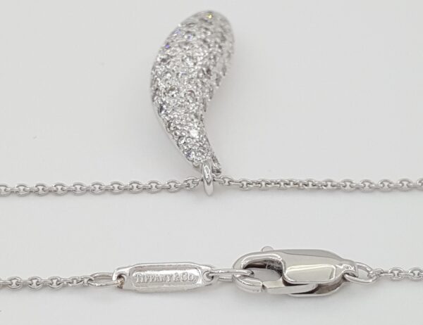 Tiffany & Co Frank Gehry Diamond Pave Fish Necklace 24.3 mm 0.75 ct 18k Gold