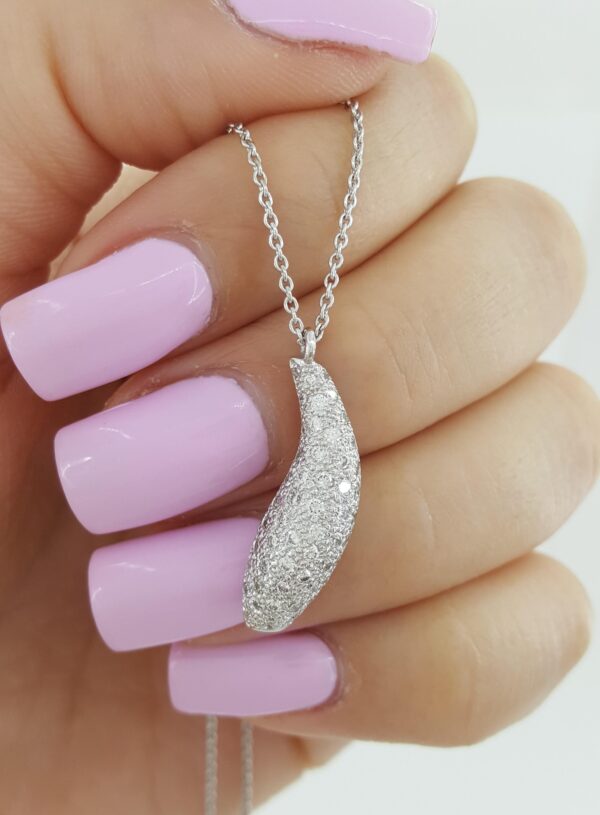 Tiffany & Co Frank Gehry Diamond Pave Fish Necklace 24.3 mm 0.75 ct 18k Gold