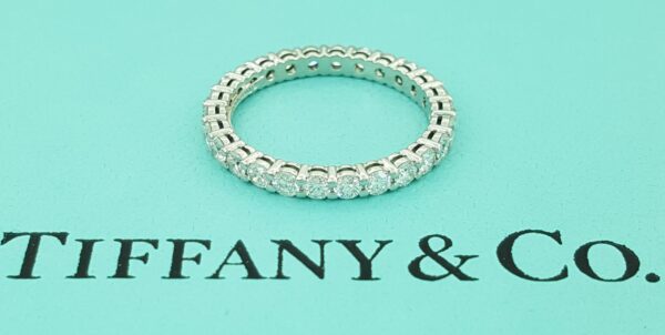 Tiffany & Co Forever Full Circle Diamond Platinum Ring 0.85 ct 2.2 mm Rtl $8.5K