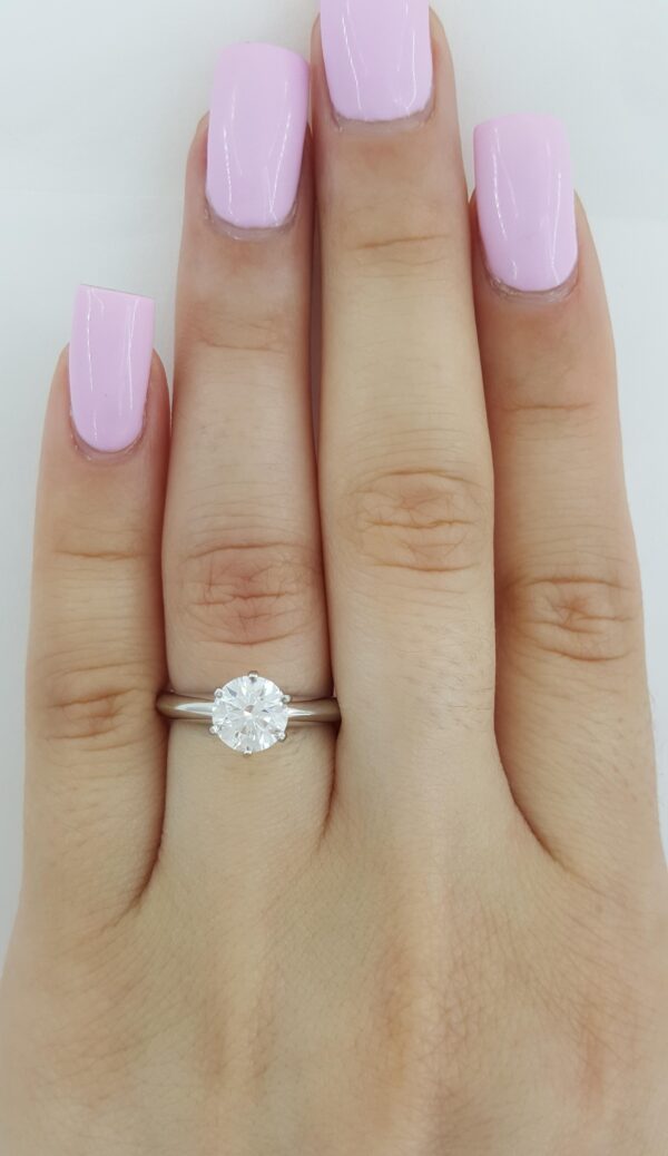 Tiffany & Co Round Diamond Solitaire Engagement Ring 1.06 ct Platinum Rt $24K