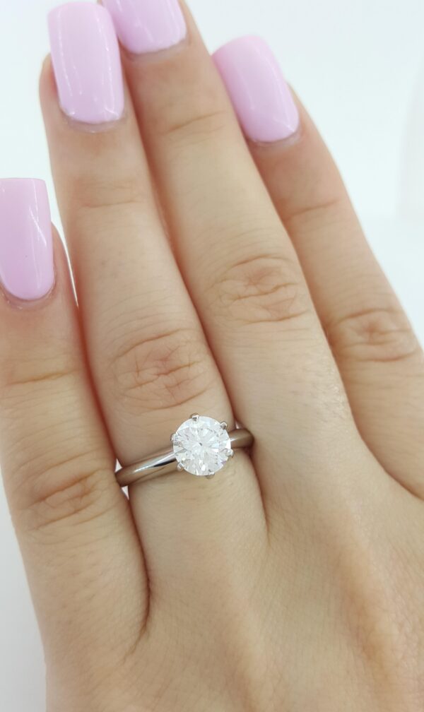 Tiffany & Co Round Diamond Solitaire Engagement Ring 1.06 ct Platinum Rt $24K