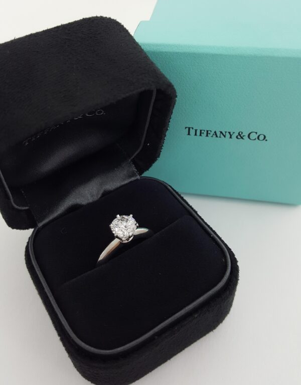 Tiffany & Co Round Diamond Solitaire Engagement Ring 1.06 ct Platinum Rt $24K
