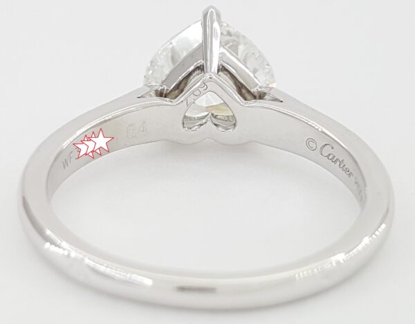 Cartier Solitaire 1895 Heart Diamond Engagement Ring 2.09 ct Platinum Rtl $70K