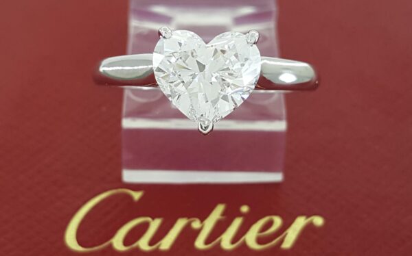 Cartier Solitaire 1895 Heart Diamond Engagement Ring 2.09 ct Platinum Rtl $70K