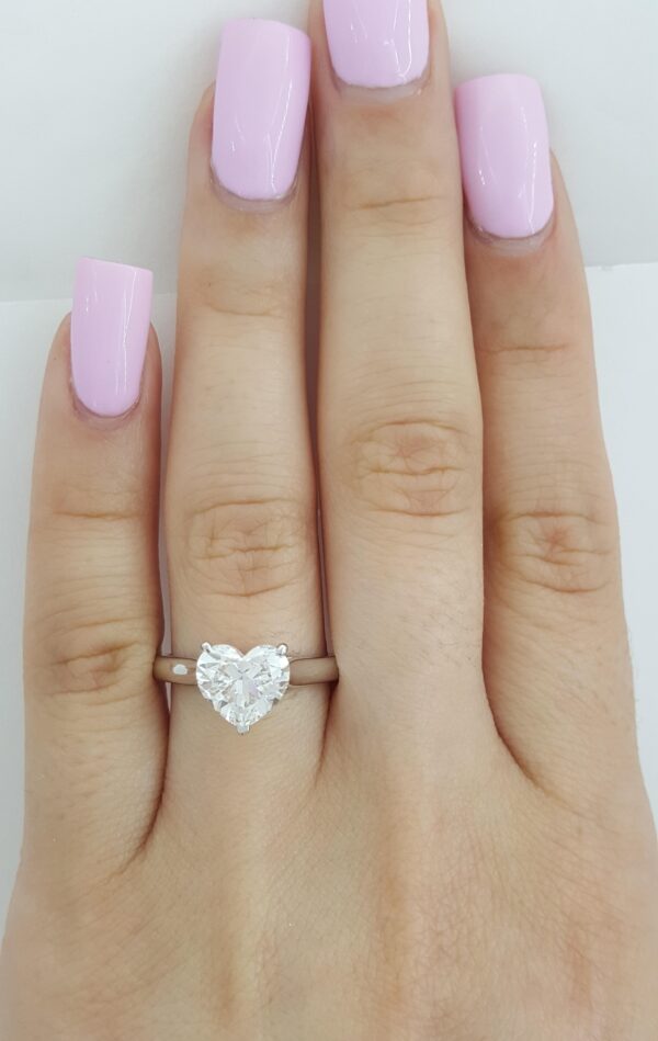 Cartier Solitaire 1895 Heart Diamond Engagement Ring 2.09 ct Platinum Rtl $70K