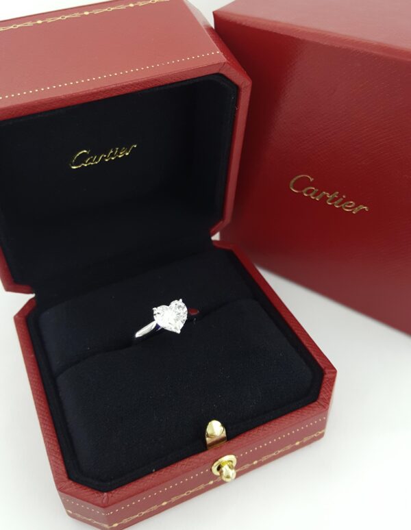 Cartier Solitaire 1895 Heart Diamond Engagement Ring 2.09 ct Platinum Rtl $70K
