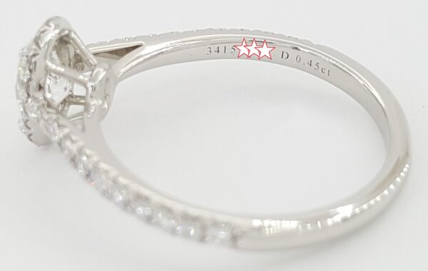 Tiffany & Co Soleste Oval Diamond Halo Platinum Engagement Ring 0.7 ct Rtl $8K