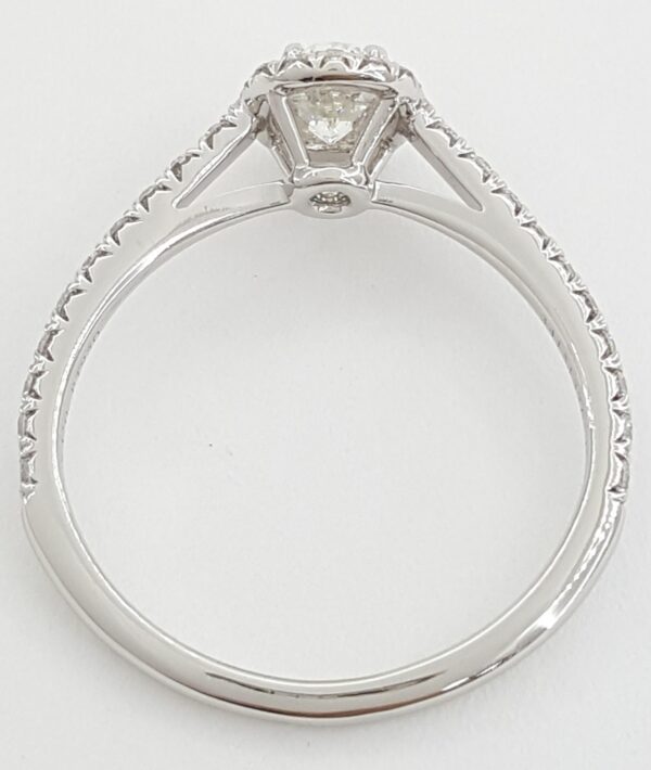 Tiffany & Co Soleste Oval Diamond Halo Platinum Engagement Ring 0.7 ct Rtl $8K