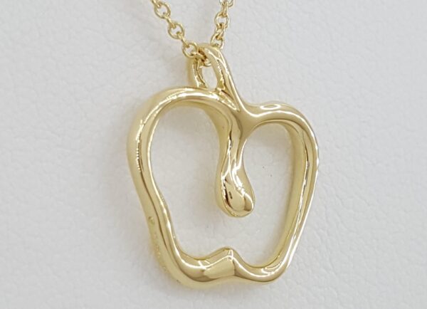 Tiffany & Co Elsa Peretti 18K Yellow Gold Apple Pendant Necklace 16mm 16" 4.2 Gr