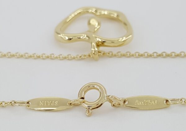 Tiffany & Co Elsa Peretti 18K Yellow Gold Apple Pendant Necklace 16mm 16" 4.2 Gr