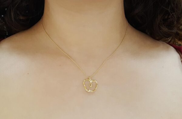 Tiffany & Co Elsa Peretti 18K Yellow Gold Apple Pendant Necklace 16mm 16" 4.2 Gr