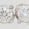 David Yurman Round Brilliant Cut Diamond Stud Earrings 1.44 ct Platinum GIA
