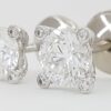 David Yurman Round Brilliant Cut Diamond Stud Earrings 1.44 ct Platinum GIA