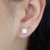 David Yurman Round Brilliant Cut Diamond Stud Earrings 1.44 ct Platinum GIA