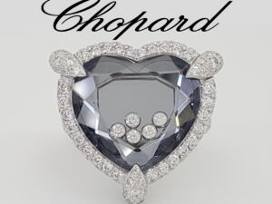 Chopard Happy Diamonds Heart Ring 23.5 mm 4 ct 18K White Gold