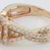 LeVian Le Vian Cushion Morganite Diamond Halo Ring 14K Strawberry Gold 0.4ct