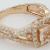 LeVian Le Vian Cushion Morganite Diamond Halo Ring 14K Strawberry Gold 0.4ct