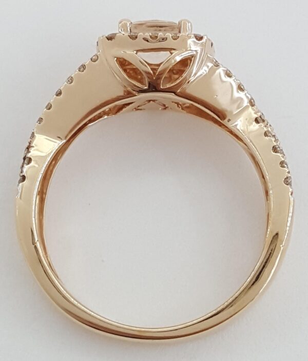 LeVian Le Vian Cushion Morganite Diamond Halo Ring 14K Strawberry Gold 0.4ct