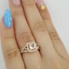 LeVian Le Vian Cushion Morganite Diamond Halo Ring 14K Strawberry Gold 0.4ct