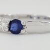 Effy Diamond Sapphire Five Stone Ring 1.14 ct 3.8mm 14k White Gold Retail $2516