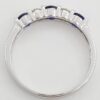 Effy Diamond Sapphire Five Stone Ring 1.14 ct 3.8mm 14k White Gold Retail $2516