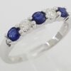 Effy Diamond Sapphire Five Stone Ring 1.14 ct 3.8mm 14k White Gold Retail $2516