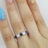 Effy Diamond Sapphire Five Stone Ring 1.14 ct 3.8mm 14k White Gold Retail $2516