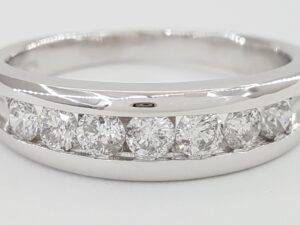 Channel Set Round Diamond Gents Platinum Wedding Band 1 ct 6.5mm Retail $2,999