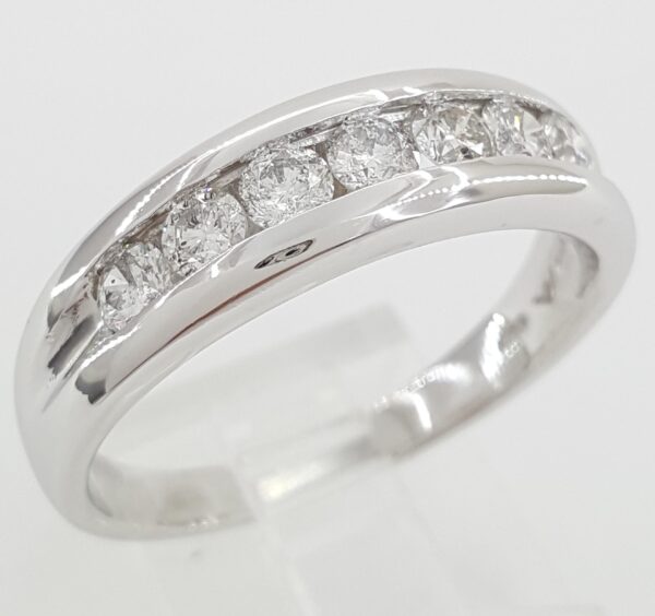 Channel Set Round Diamond Gents Platinum Wedding Band 1 ct 6.5mm Retail $2,999
