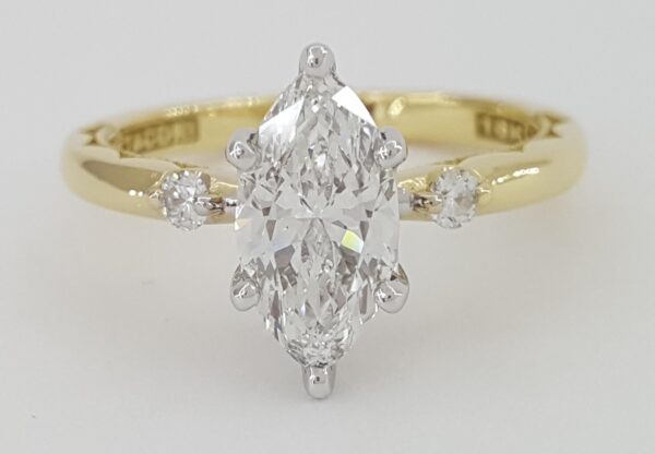 TACORI Sculpted Crescent 56-2 Marquise Diamond Engagement Ring 1.08 ct GIA 18K