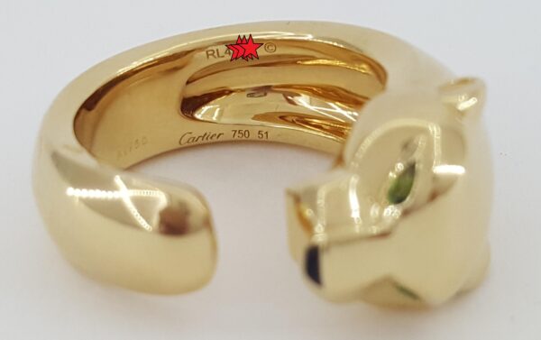 Cartier Panthere De Cartier Ring Medium Model 18K Yellow Gold Size 51 Rtl $7K