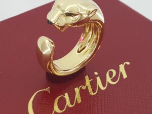 Cartier Panthere De Cartier Ring Medium Model 18K Yellow Gold Size 51 Rtl $7K
