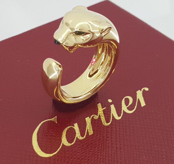 Cartier Panthere De Cartier Ring Medium Model 18K Yellow Gold Size 51 Rtl $7K