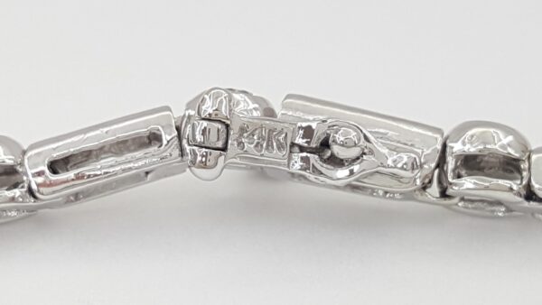 Round Brilliant Diamond Bezel Set Tennis Bracelet 1 ct 14K White Gold 7"