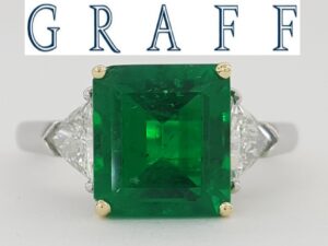 Graff Columbian Green Emerald 3-Stone Ring 3.5 ct Retail $107k