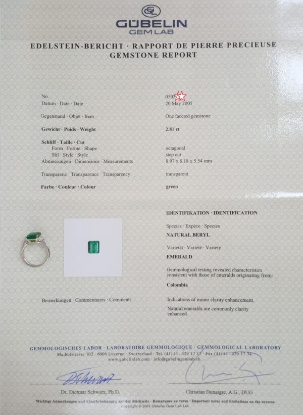 Graff Columbian Green Emerald 3-Stone Ring 3.5 ct Retail $107k